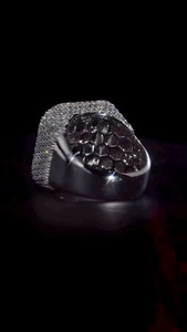 VVS1 Moissanite Iced Out Men's Hip Hop <b>Ring</b> Reverse Upside Down Setting Cut Custom <b>Name</b> Logo Silver Gold Plated Party <b>Ring</b> - Product Image 2