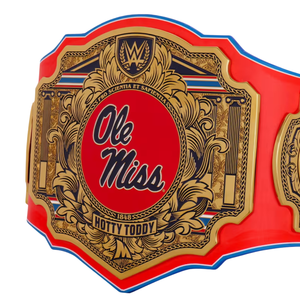 Ceinture de championnat personnalisable Ole Miss avec détails dorés, design Hotty Toddy, ceintures de titre sportives universitaires - Product Image 2