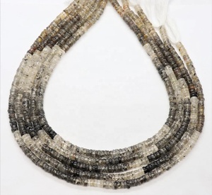 Cuentas de rutilo negro natural Heishi tipo neumático de 5 mm y 6 mm, cuentas sueltas de gema de rutilo lisa, precio al por mayor a granel para fabricación de joyas - Product Image 3