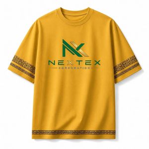 เสื้อยืดพิมพ์ลายขอบชนเผ่าแบบกำหนดเองสำหรับผู้ชาย ลายแบบดั้งเดิมเรียบง่าย เสื้อยืดโอเวอร์ไซส์ ชุดยูนิฟอร์มบริษัท - Product Image 5