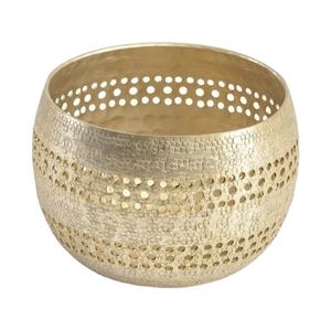Elegante cuenco de Metal con acabado dorado para servir, cuencos de mesa con diseño dorado para frutas secas, utensilios de cocina, artículos de comedor, Comida comercial - Product Image 1