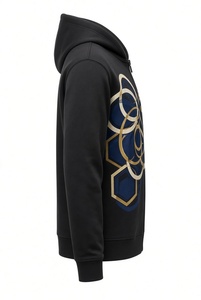 Sweat-shirt à capuche pour homme, noir, manches raglan, imprimé lettres blanches, poche kangourou, streetwear - Product Image 2
