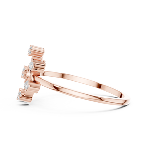 Anillos de oro macizo de 14k para mujer con diamantes de corte redondo minimalista en forma de flor, para regalo, compromiso, aniversario, boda - Product Image 6