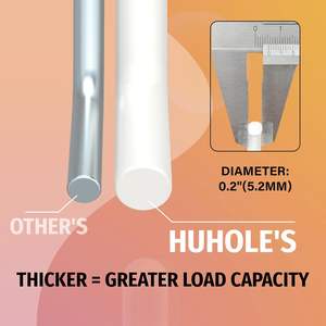 HUHOLE Lot de 3 étagères à panneaux perforés en aluminium blanc à trois niveaux, taille L, pour cuisine, en métal durable - Product Image 6