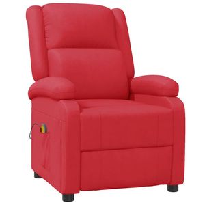 Fauteuil de massage en similicuir rouge avec structure en métal et mousse confortable et relaxante - Product Image 3