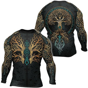 Wholesale Custom <b>Compression</b> Sports <b>Shirt</b> Rash Guard UV Protection Moisture Wicking Lightweight Fitted Slim Fit - Product Image 1