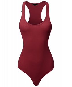 Maillot de bain une pièce taille haute pour femmes, sans manches, col rond, séchage rapide, couleur unie, vêtements de plage printemps-été - Product Image 1