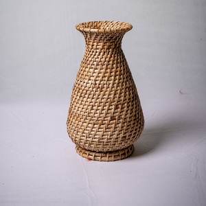 Vase de table en rotin tissé à la main, naturel, rond, décoratif, pour mariage, décoration de la maison - Product Image 5