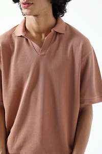 Polo à manches longues pour homme, color block, OEM/ODM, 100% coton, coupe ample, logo imprimé en relief 3D personnalisé. - Product Image 4