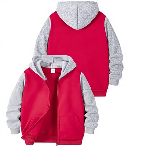 Baby Classic Color-Block Style Zip-Up Hooded Jersey Sweatshirt 100% Cotton Autumn Winter Knitted Comfortable Casual Cardigan - Product Image 1