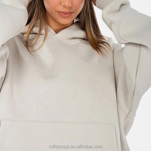 Bulk Wholesale Custom Logo High Quality Blanks Drop Shoulder 350gsm Cotton Fleece Oversized Winter <b>Lined</b> Women <b>Hoodie</b> 2026 - Product Image 6