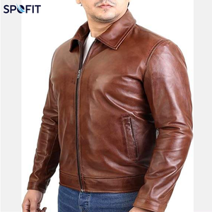 Genuine Leather <b>Jacket</b> Premium Slim Fit Zip Up Casual Motorcycle <b>Biker</b> <b>Jacket</b> OEM Factory Manufacturer Wholesale - Product Image 2