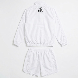 <b>Men's</b> White Nylon Windbreaker Tracksuit Set 2pcs-Hooded Lightweight <b>Summer</b> <b>Jacket</b> and Shorts Quick Dry Sports Jogging Suit - Product Image 2