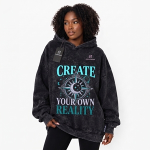 Hoodie surdimensionné vintage délavé pour femme, fabriqué en usine, en coton épais délavé à l'acide, idéal pour l'hiver - Product Image 1