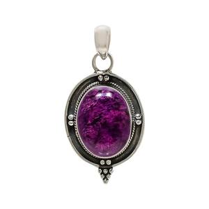 Colgante de purpurita de plata de ley 925, collar de piedras preciosas hecho a mano, joyería de lujo, regalo para mujer, diseño elegante - Product Image 2