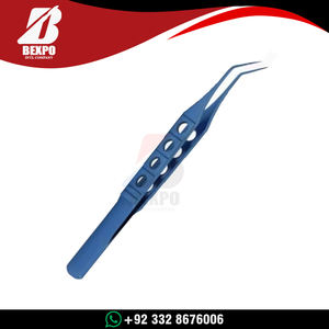 Pinza de sutura en ángulo McPherson, instrumento quirúrgico oftálmico, herramienta de microcirugía de precisión de acero inoxidable, reutilizable - Product Image 4