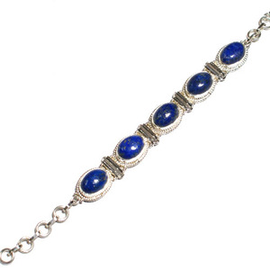 Lapis-lazuli bleu taille ovale, monture closée en argent sterling 925, design unisexe, pour usage quotidien, style bohème, nomade, voyageur, tribal, fête - Product Image 1