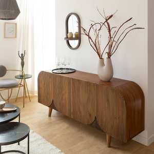 Aparador redondo de madera de mango Vandana Radiant Flux - Product Image 6