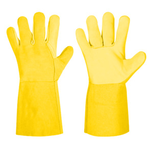 Gants de soudage TIG en cuir de chèvre et croûte de vache renforcés, durables et résistants, ignifuges, pour travaux lourds, sécurité optimale - Product Image 4
