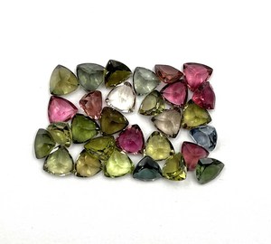 Turmalina natural multicolor con corte trillón de 6 mm, piedra preciosa para la fabricación de joyas, certificada por IGI. - Product Image 6