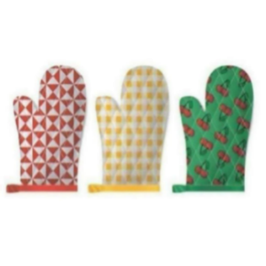 Custom Logo Thickening Heat Resistant Stripe Oven Mitts Breathable 100% Organic Cotton Eco-Friendly - Product Image 6