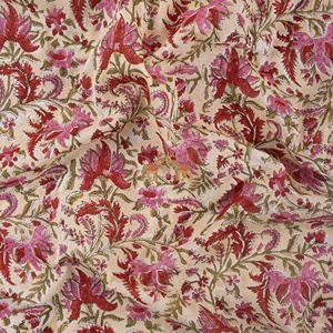 Nouvelle collection de tissu imprimé à la main en pur coton 100% léger imprimé floral pour les costumes tissés de chemise douce pour femmes - Product Image 4