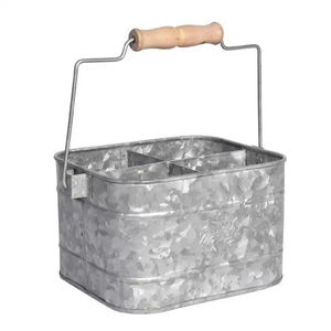 Organizador de Utensilios de Cocina de Metal Galvanizado con 3 Compartimentos y Asa, Resistente, para Encimera - Product Image 2