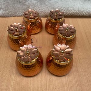 Nuevo último suministro de boda cajas de Matka indio caja de Matka hermosa de cobre para regalo de devolución de invitados cajas decorativas de tarro de frutas secas - Product Image 5