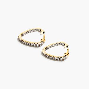 Boucles d'oreilles créoles Inside Out Triangle 1 CTW en or blanc avec diamants de laboratoire - Product Image 1