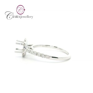Clásico 0.50ct Forma redonda 18K AU750 Oro blanco Halo Anillo de montaje con diamante natural para bodas y fiestas - Product Image 2