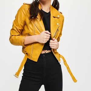 New Trendy Women's New Skin Cropped <b>Leather</b> <b>Jacket</b> High Quality Fashionable Layering Piece with Rivet Decoration <b>Jacket</b> - Product Image 3