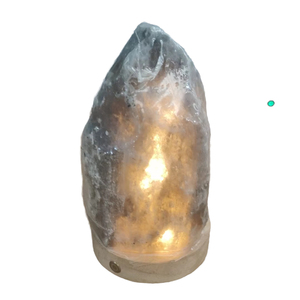 Wholesale 2025 Natural Grey Salt Himalayan <b>Lamp</b> with Dimmer <b>Switch</b> Carved Gray Rock Salt <b>Lamp</b> on Wooden Base Table <b>Lamp</b> - Product Image 3