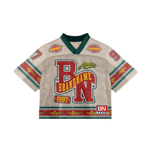 Camisetas de fútbol retro vintage para hombre, estilo boxy, con estampado de letras, de malla, para actividades al aire libre, ideales para pedidos al por mayor de team building. - Product Image 1