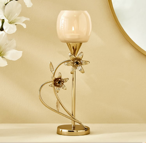Set of two gold hollow cut-out votive <b>candle</b> <b>holders</b>, available at wholesale prices for decorative tabletop lighting. - Product Image 4