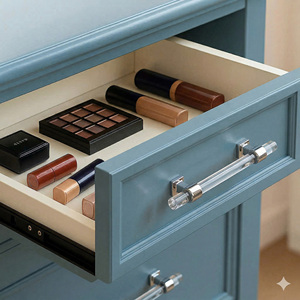 Factory Price Modern Zinc Alloy Acrylic <b>Bar</b> Cabinet Handle Chrome Drawer <b>Pull</b> <b>for</b> Kitchen Bathroom Dining Room Nightstands - Product Image 5