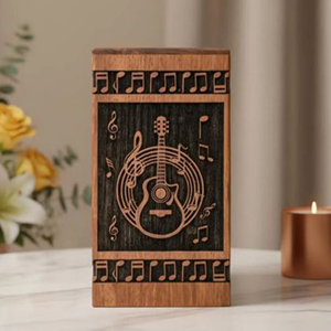 Custom Logo Wooden Urn Wholesale Supplier Wooden Cremation Urn with Photo Frame by AYAANS - Product Image 1