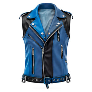 Mens Yellow Black Faux <b>Leather</b> Biker Vest Vintage Motorcycle Waistcoat Lapel Collar Zipper Pockets <b>Belted</b> Waist Autumn Pakistan - Product Image 4