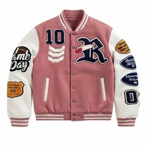 Veste de baseball unisexe en laine personnalisée pour l'hiver, style universitaire, streetwear, broderie personnalisée, patchs en chenille, vente en gros - Product Image 1