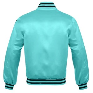 Veste d'hiver en satin de haute qualité, couleur unie, vente chaude, veste bomber personnalisée en satin pour hommes - Product Image 2