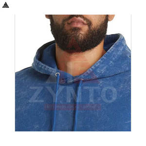 Custom Vintage <b>Oversized</b> Heavyweight Pullover <b>Hoodie</b> Men Acid Washed Hoodies Streetwear Cut Collar Ripped Basics Cotton Blended - Product Image 5