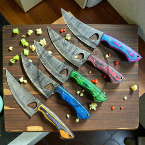 Couteau de Chef Damas Fait Main, Hachoir à Viande Compact, Style Vintage, Manche en Bois, Écologique, Lame de 4-5,9 pouces, Taille Personnalisée, Fourniture en Gros - Product Image 5