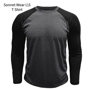 T-shirt à manches longues pour homme 100% coton avec impression numérique 220 grammes Séchage rapide pour un usage décontracté - Product Image 1