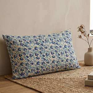 Funda de Cojín con Estampado Indio Azul, Diseño Botánico de Hojas, Cojín Decorativo, Decoración Costera para el Hogar - Product Image 6