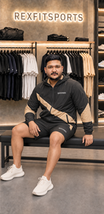 REXFITSPORTS 2026 Custom Men’s Nylon Tracksuit Hooded Windbreaker <b>Jacket</b> and Shorts Set Lightweight Water Sportswear - Product Image 6