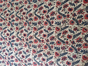 Violet Carmin Rouge Poinçon Rose 100% Pur Coton Indien Floral Main Bloc Imprimé Tissu Tissu par Yard pour Vêtements et Sacs pour Femmes - Product Image 1