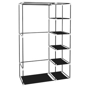 Armadio Portatile in Plastica Nera da 67 Pollici, Pieghevole e Facile da Montare, con Asta Appendiabiti e Tessuto Non Tessuto - Product Image 5