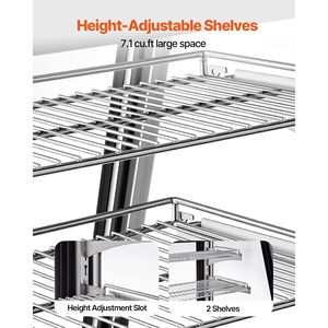 Frigorifero Commerciale a 2 Livelli da 7.1 Cu.Ft./190L per Esposizione Pasticceria con Illuminazione a LED - Product Image 5