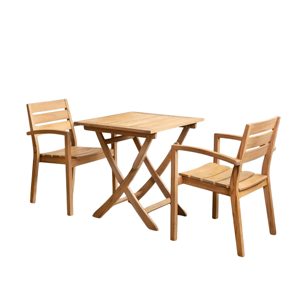 Sillón de Comedor para Balcón de Madera de Teca Sólida, Moderno, Minimalista y de Lujo, Resistente al Agua y Ecológico para Uso en Restaurantes - Product Image 2