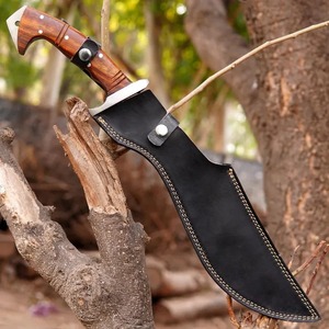 Couteau de camping artisanal en acier D2 de qualité industrielle avec étui en cuir, personnalisable OEM/ODM, 17 pouces - Product Image 3