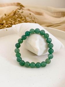 Green Aventurine Beaded Bracelet Polished <b>Sphere</b> Shape Eco-Friendly <b>Crystal</b> Jewelry - Product Image 2